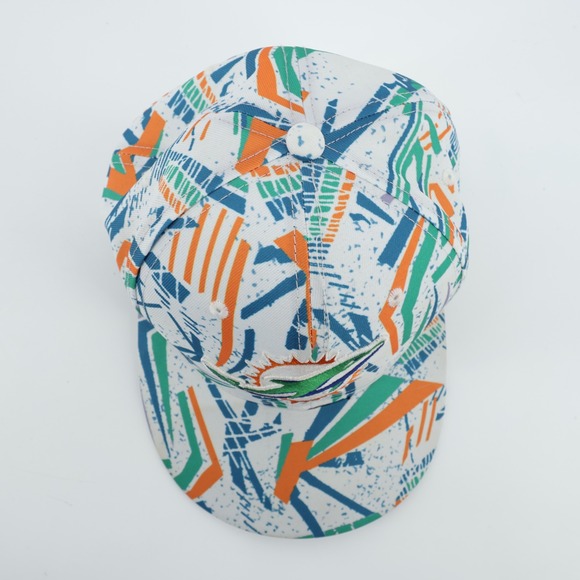 New Era Miami Dolphins Retro Geo Abstract Print Snapback Baseball Cap Hat - Picture 2 of 5